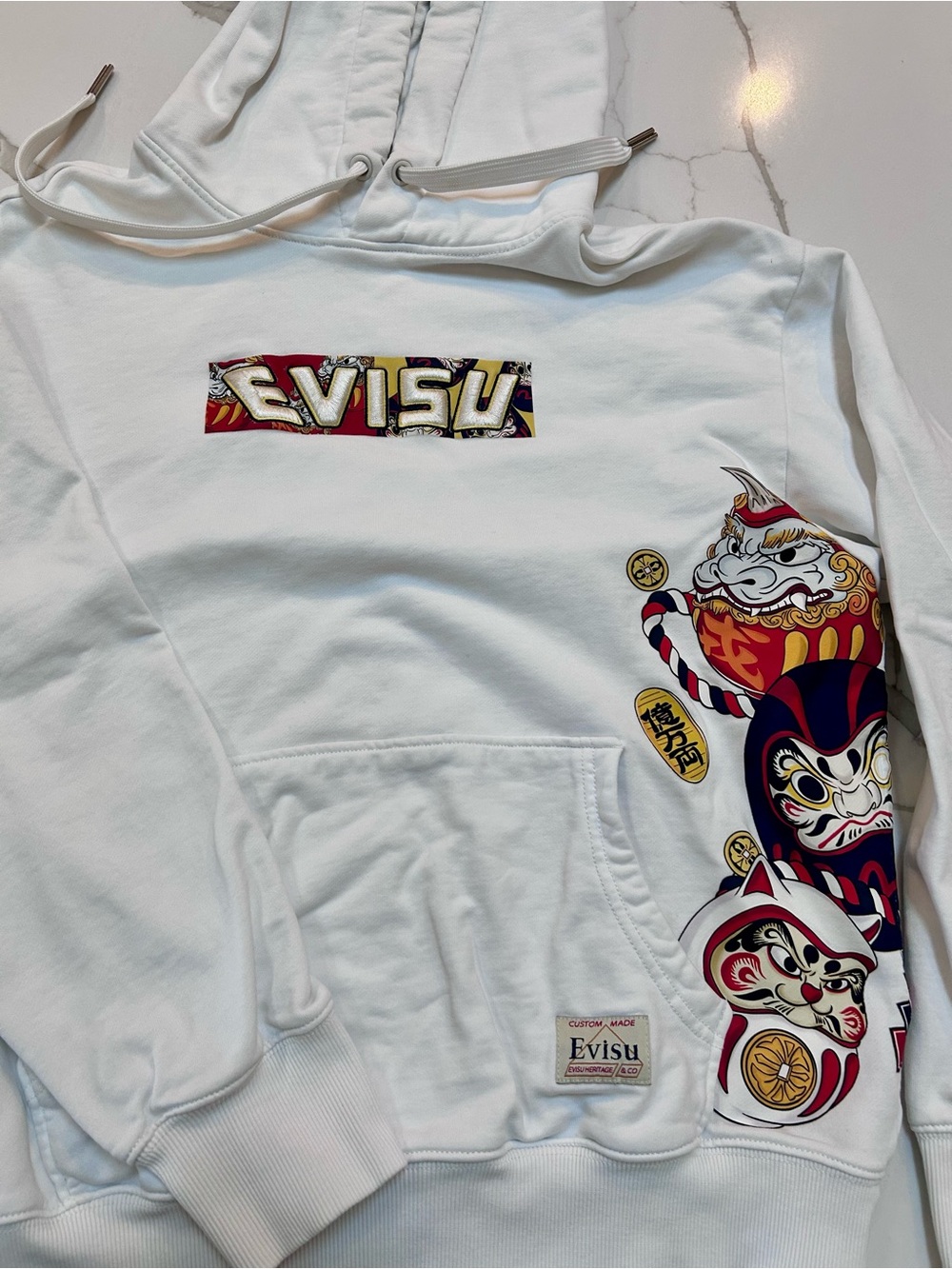 Evisu Daruma Buddies graphic Japanese hoodie - Picture 4 of 9